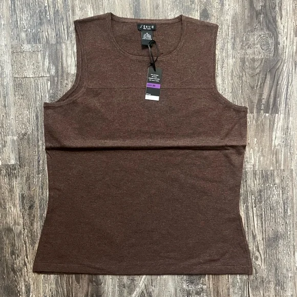 J’Envie Tank Top Brown Chestnut Blouse Women’s Size Small, Medium, Large NWT - Picture 2 of 9